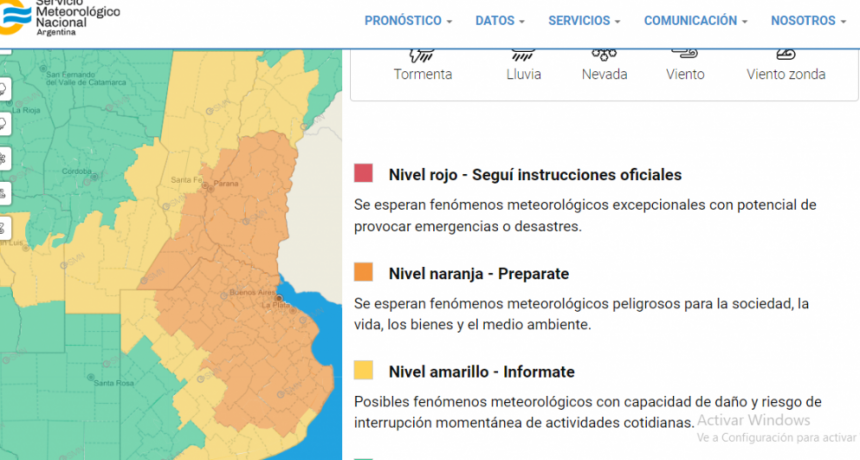 Alerta meteorológica en Ramallo y la zona por tormentas severas 