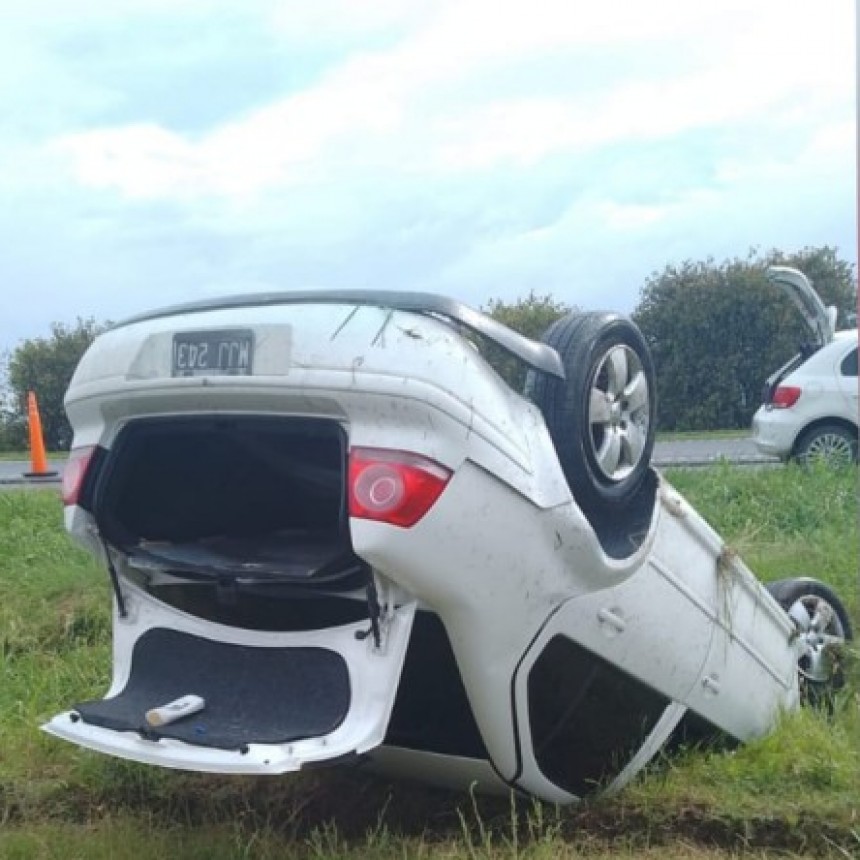 Despiste y vuelco en ruta 9