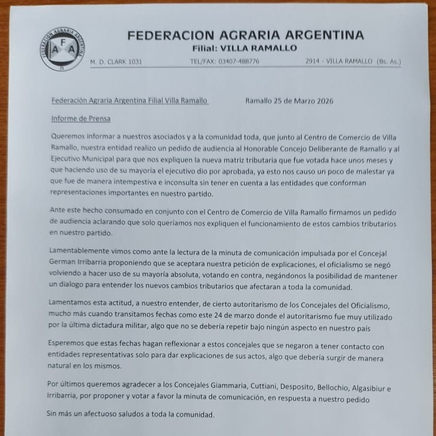 Productores cuestionan suba de tasas y piden explicaciones al Concejo Deliberante